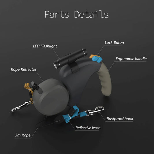 Paw&Dog Dual Retractable Leash