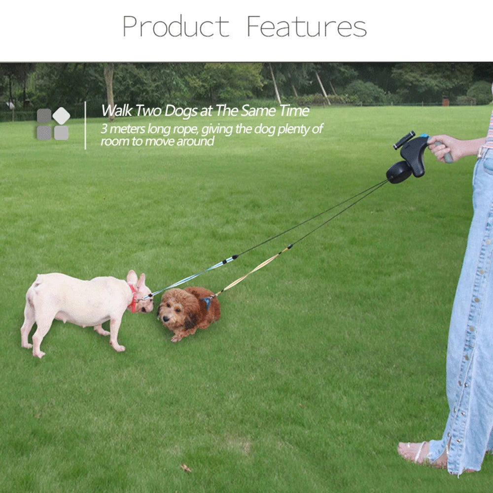 Paw&Dog Dual Retractable Leash